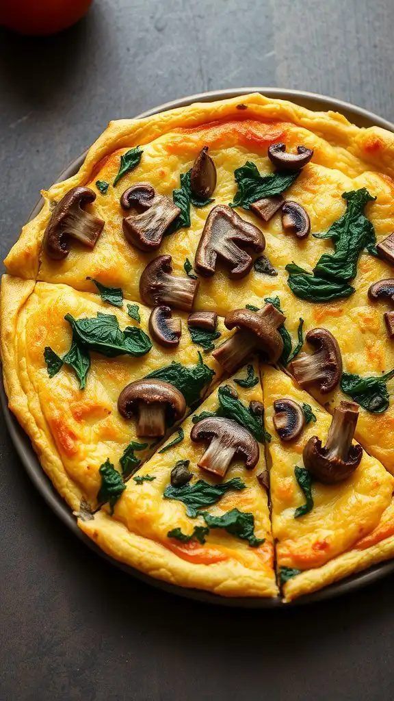 mushroom and spinach frittata