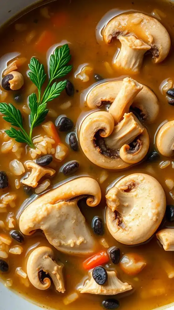mushroom chicken wild rice soup