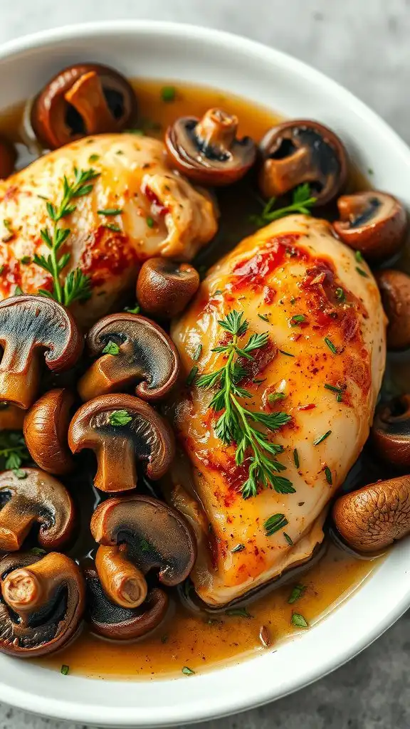 mushroom garlic chicken thighs