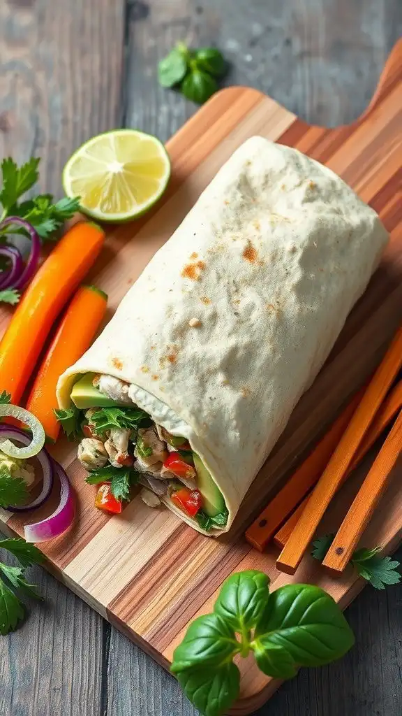 no mayo avocado tuna salad wrap