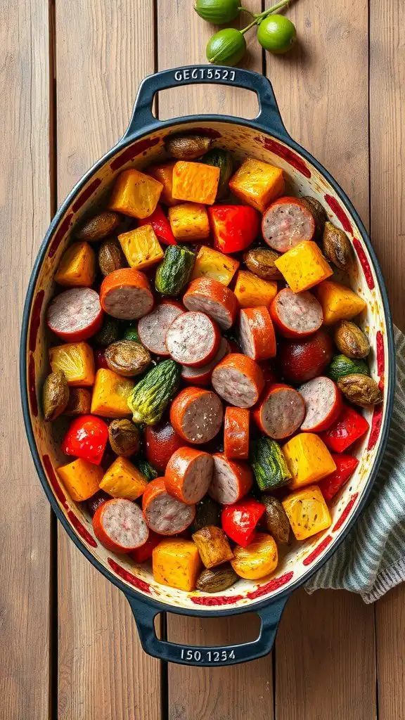 one pan kielbasa and veggies
