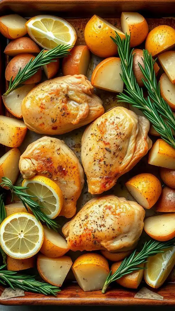 one pan lemon chicken and potatoes