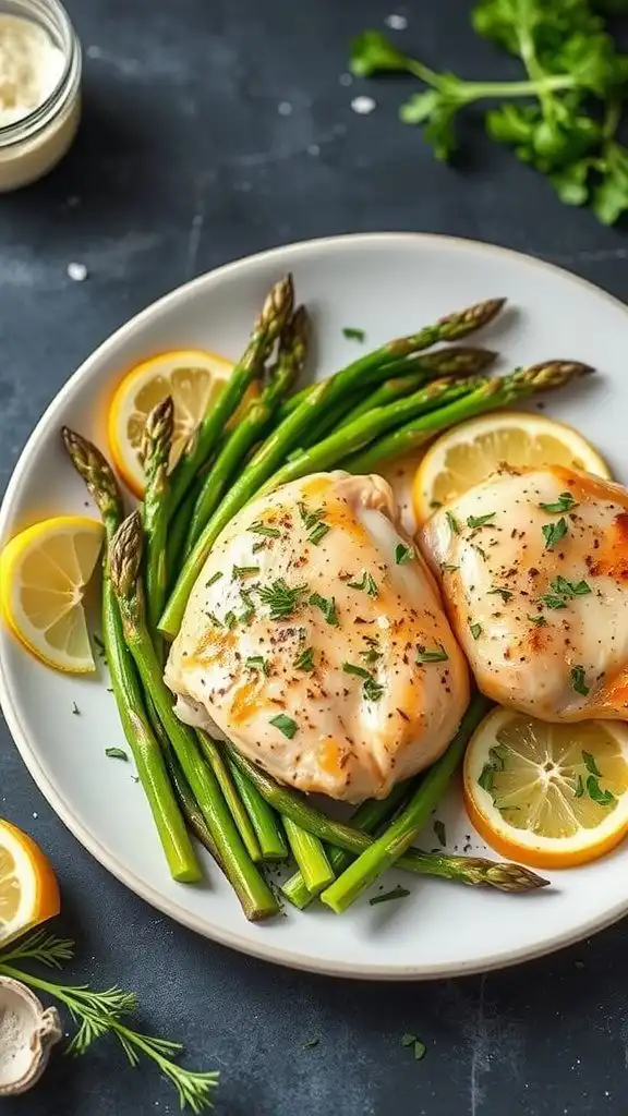 one pan lemon garlic chicken with asparagus