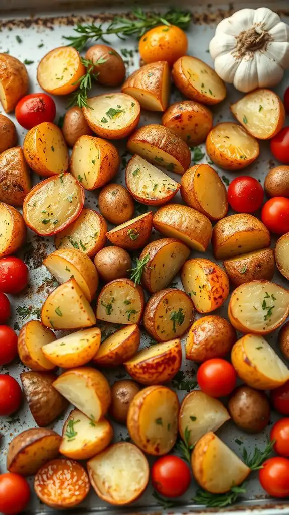 one pan roasted potatoes with herbs