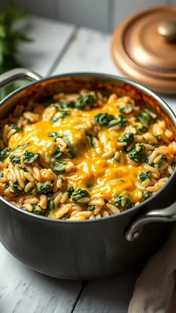 one pot cheesy spinach and rice