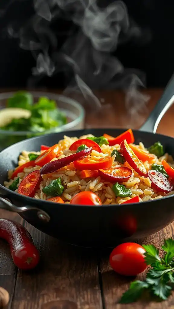 orzo stir fry with fresh vegetables