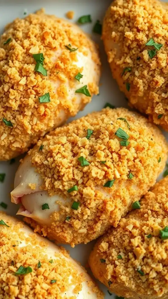 parmesan crusted chicken breast with herbs