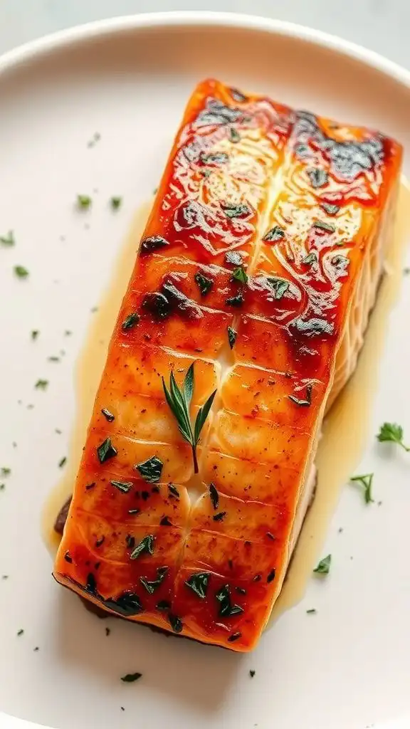perfectly seared salmon fillet