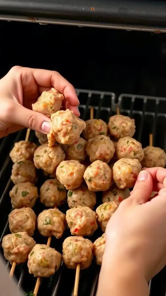 perfectly shaped meatballs for grilling