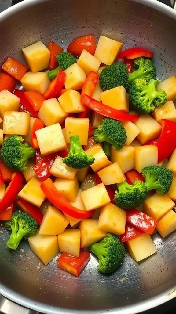 potato and vegetable stir fry