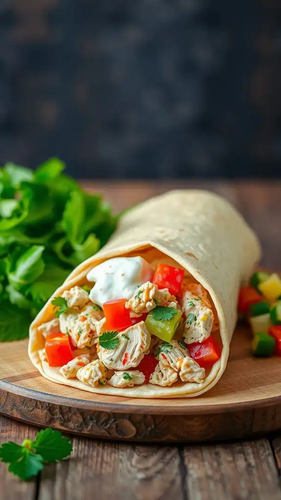 protein packed chicken salad wrap with greek yogur