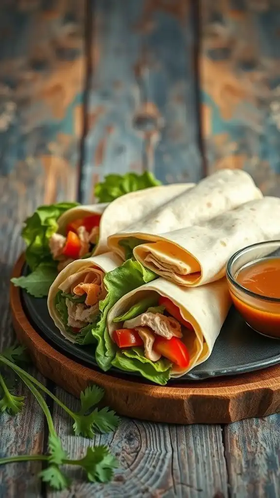 quick and delicious turkey and spring onion wraps