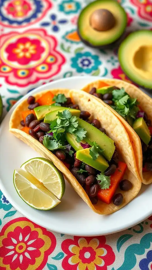 quick and flavorful sweet potato black bean tacos