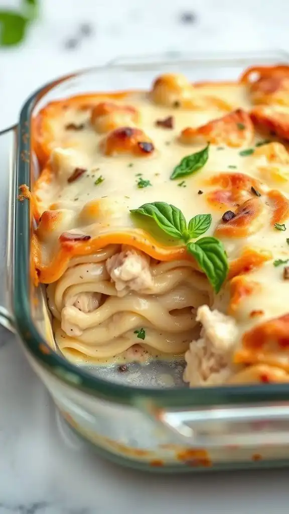 quick chicken alfredo lasagna