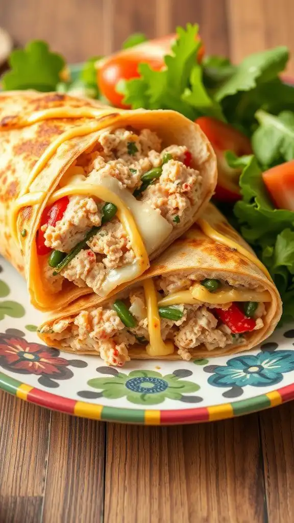 quick tuna melt wrap featuring melty cheese and ze