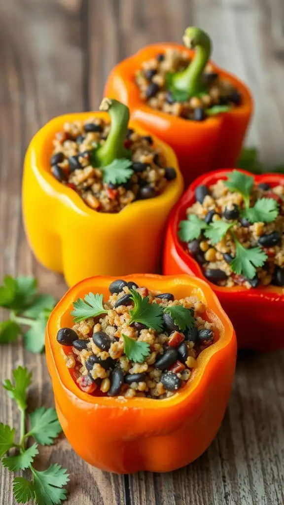 quinoa and black bean stuffed peppers