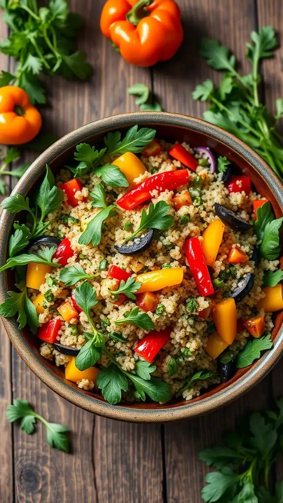 refreshing quinoa salad with peppery arugula and f