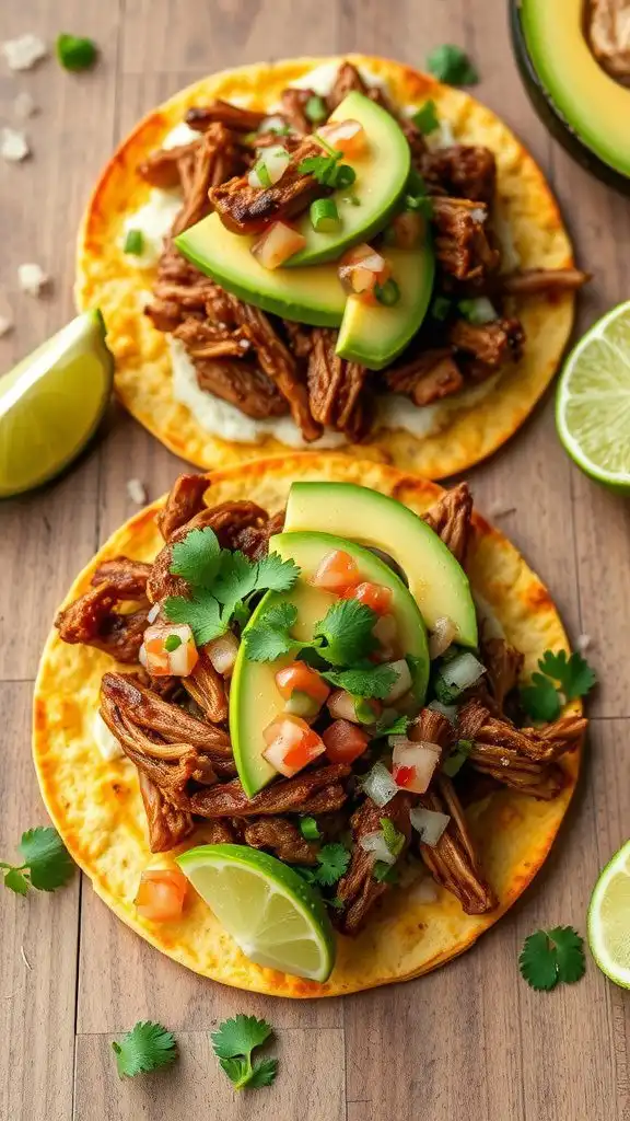 savory pork carnitas tostadas