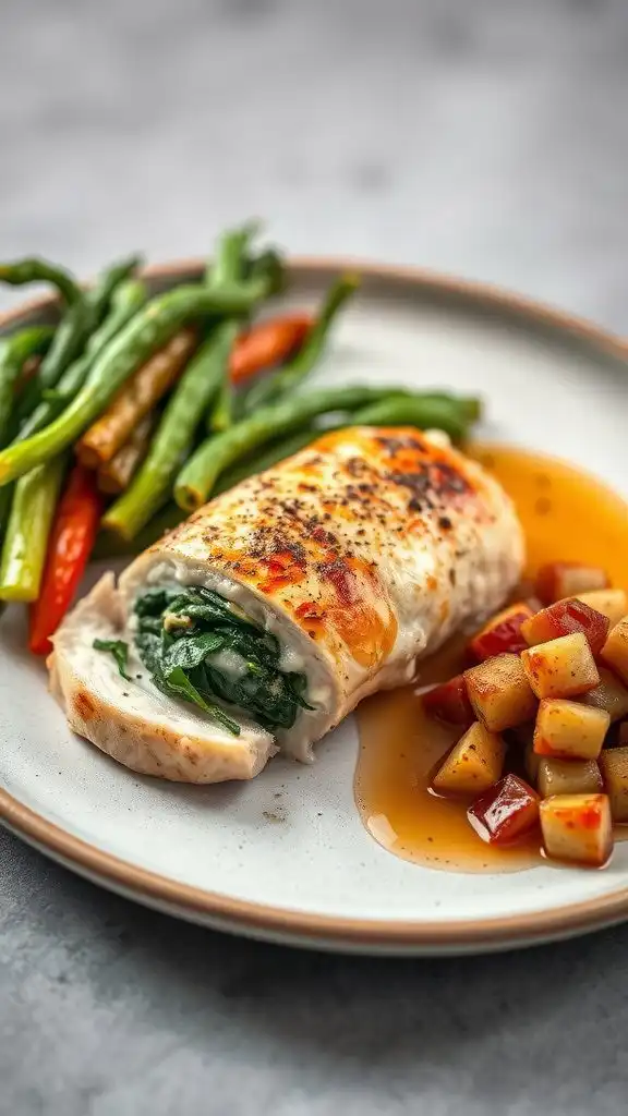 serving suggestions for spinach stuffed chicken