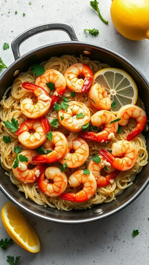 shrimp scampi orzo with garlic butter