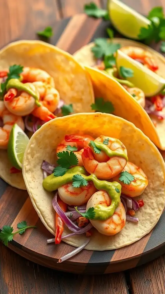 shrimp tacos with avocado sauce shrimp tacos with avocado sauce
