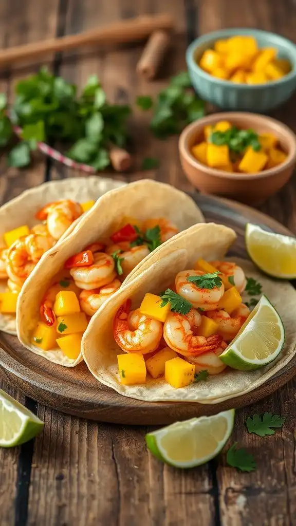 shrimp tacos with mango salsa