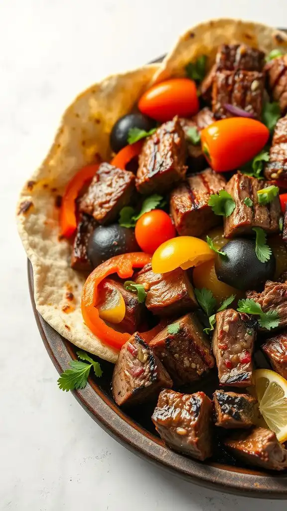 sizzling steak fajitas