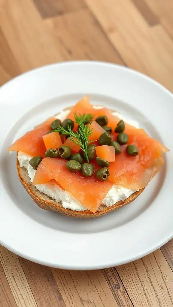 smoked salmon bagel with cream cheese