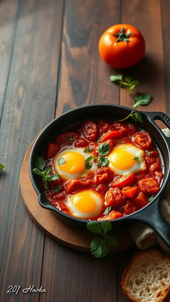 smoky tomato and bacon shakshuka