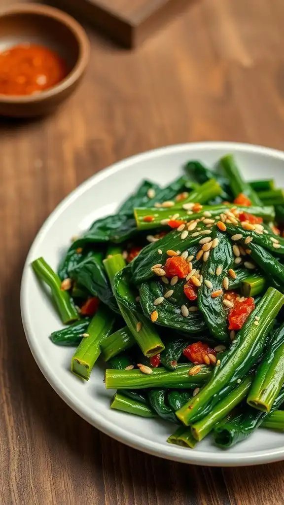 spicy korean saut%c3%a9ed spinach