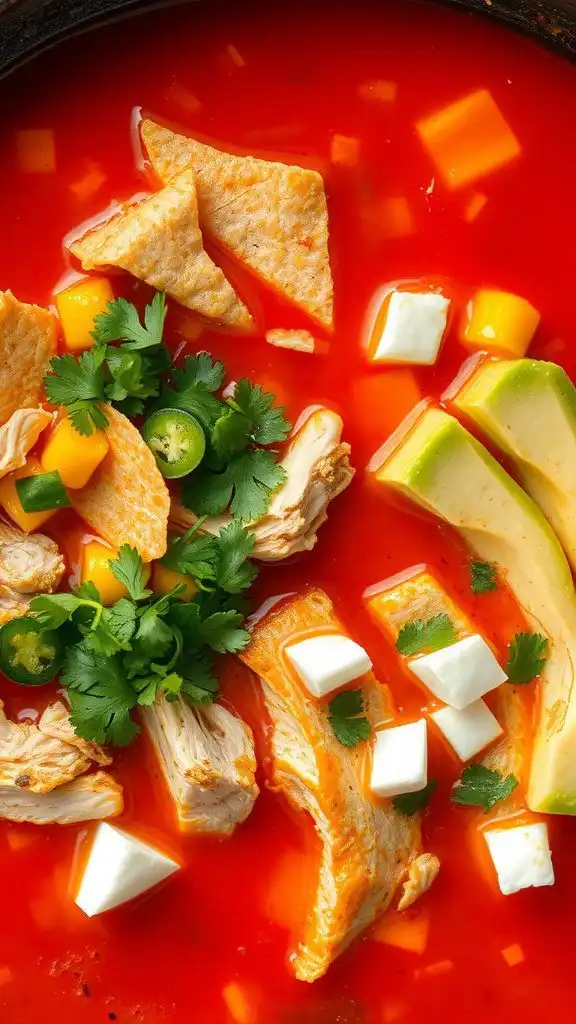 spicy mexican chicken tortilla soup