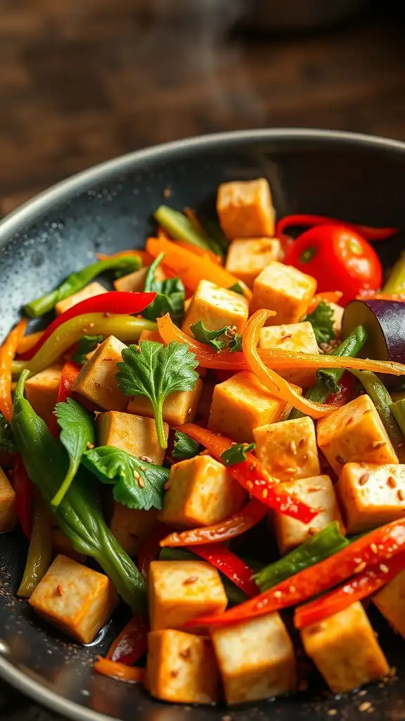 stir fried tofu with vegetables