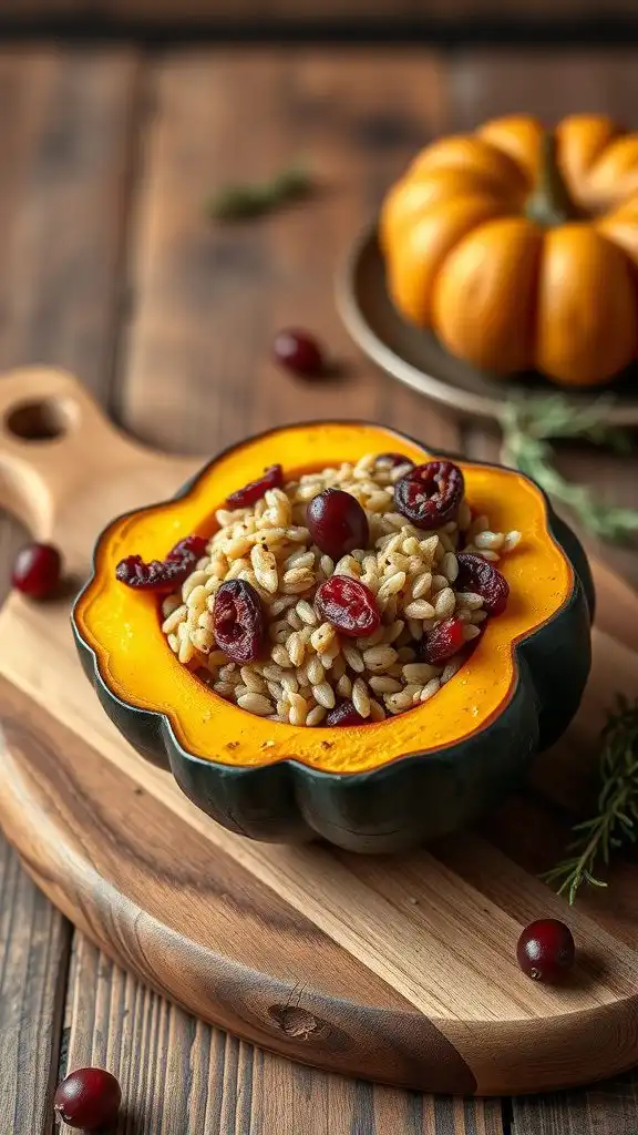 stuffed acorn squash with wild rice