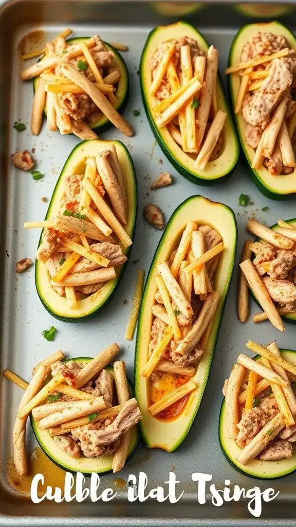 stuffed turkey zucchini boats