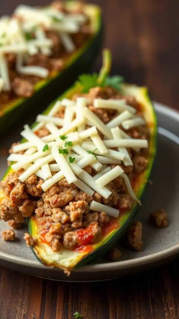 stuffed zucchini boats with ground turkey