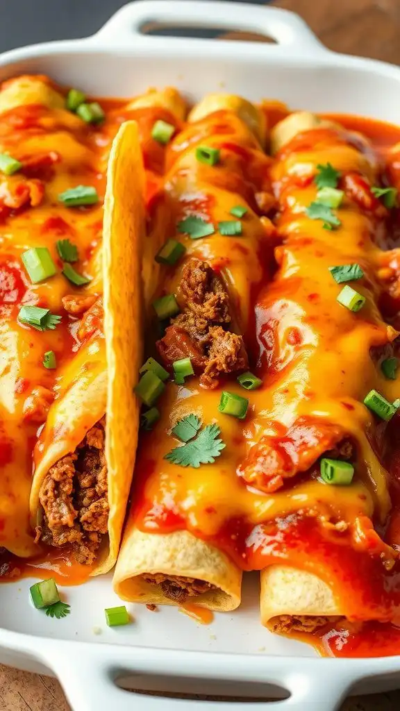 taco enchiladas with ground beef
