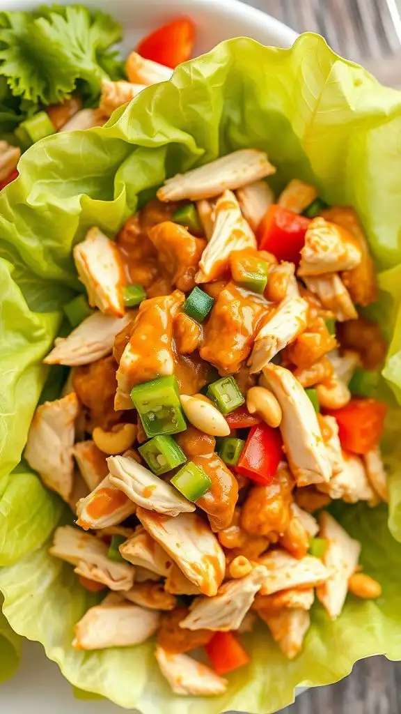 thai peanut chicken wraps