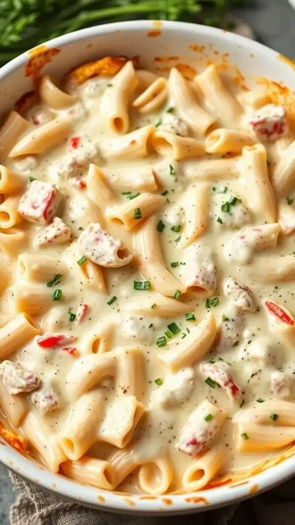 turkey alfredo pasta bake