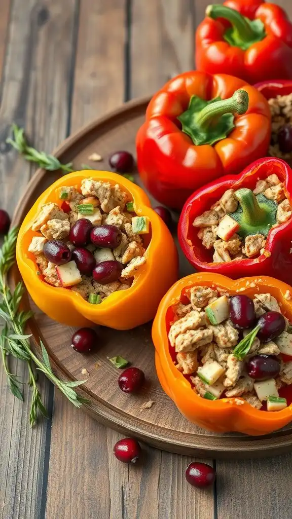turkey and cranberry stuffed peppers