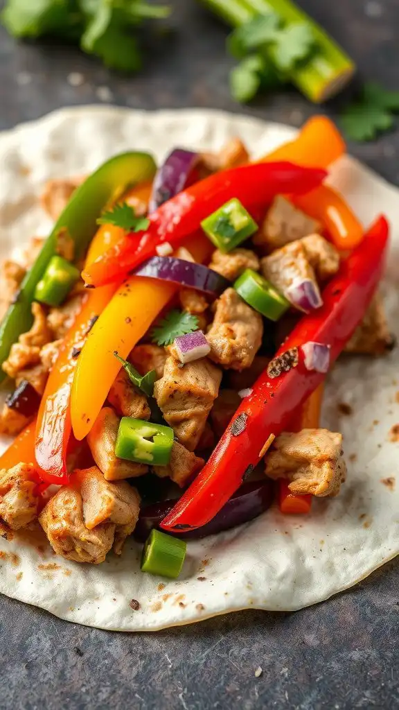 turkey fajitas with peppers