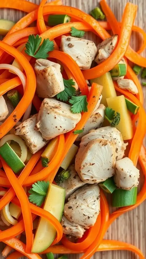vibrant carrot ribbons