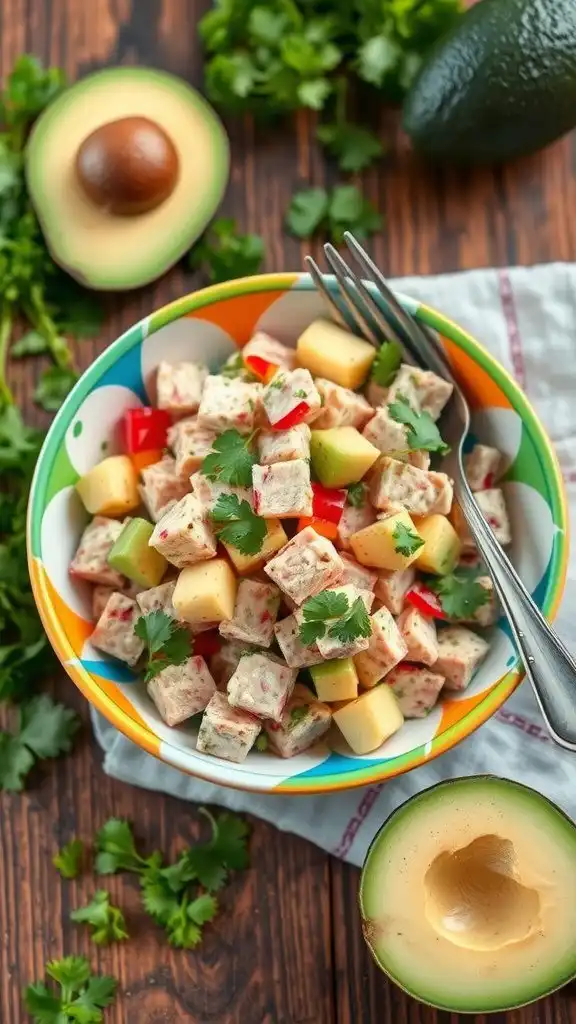 zesty tuna salad with avocado and cilantro