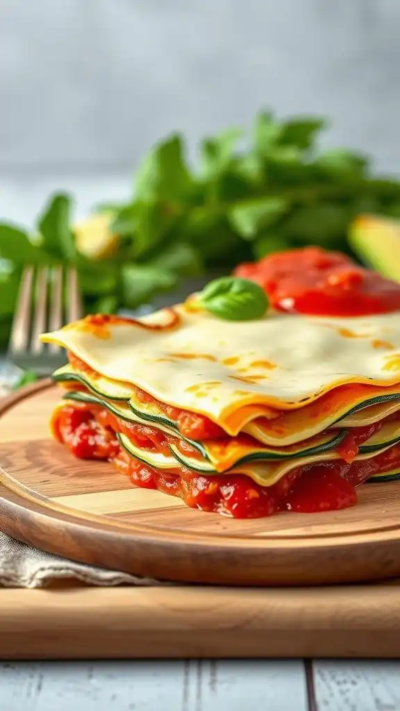 zucchini lasagna with mozzarella