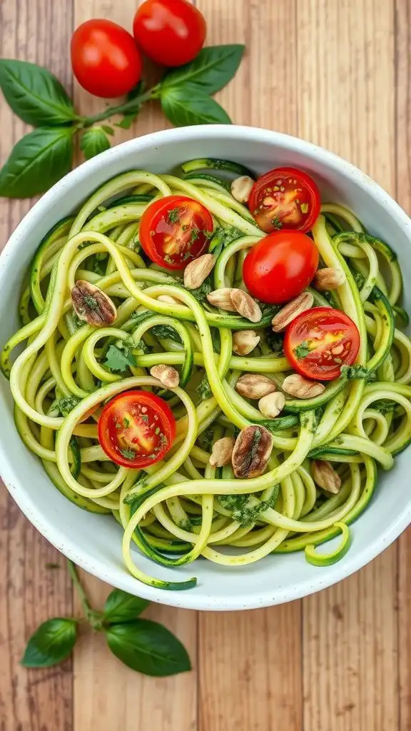 zucchini noodles with pesto 4