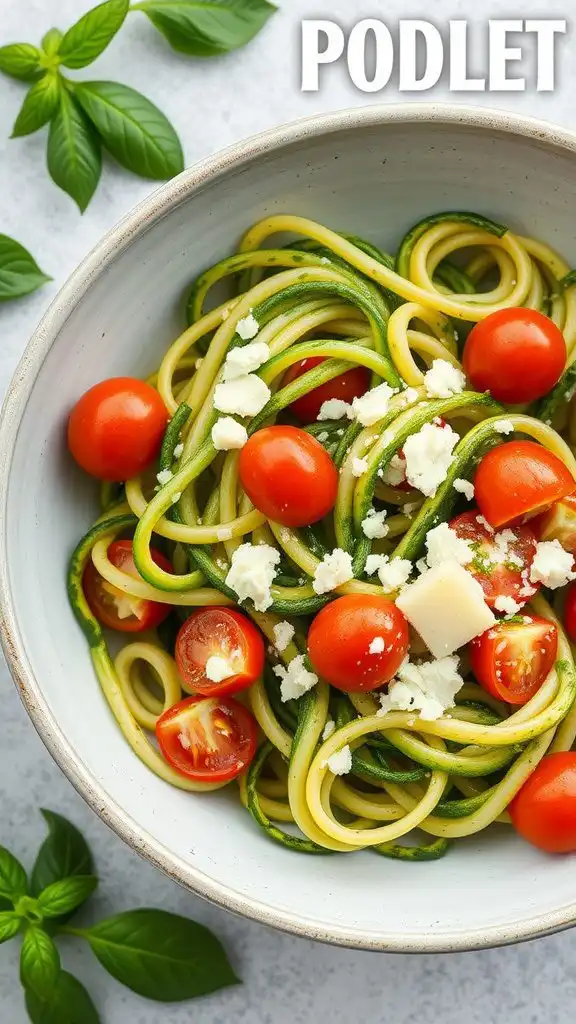 zucchini noodles with pesto and cherry tomatoes 2 zucchini noodles with pesto and cherry tomatoes 2