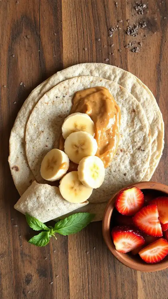 almond butter banana wrap