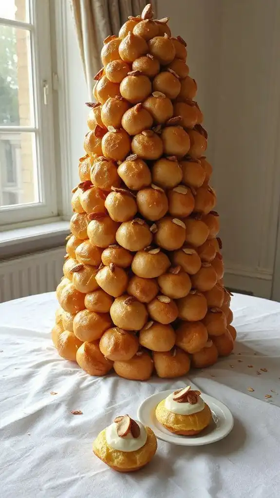 almond filled pastry tower almond filled pastry tower