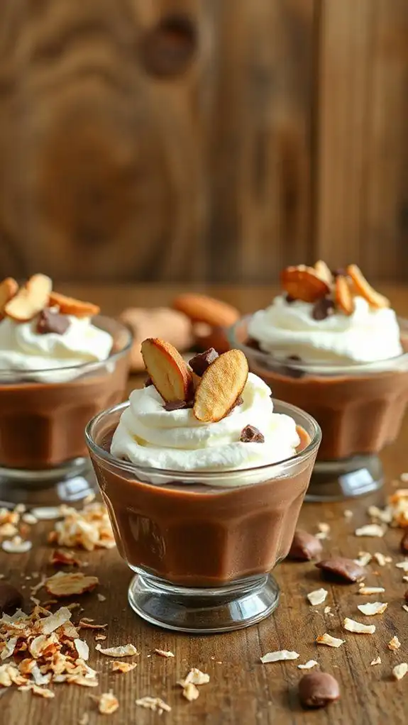 almond joy inspired custard dessert