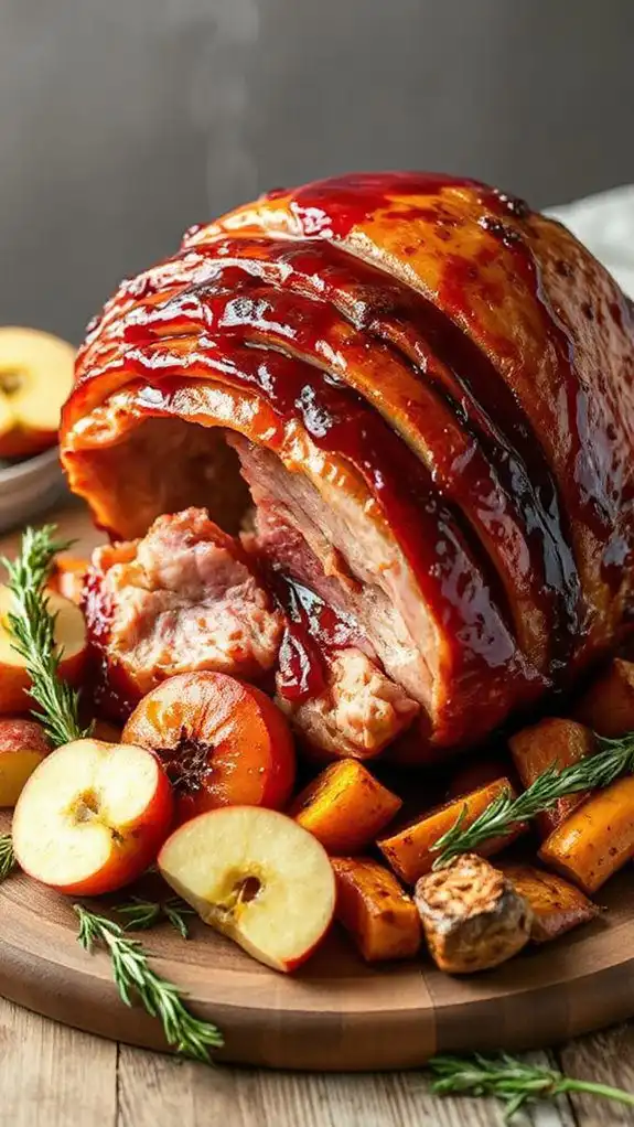 apple cider glazed ham