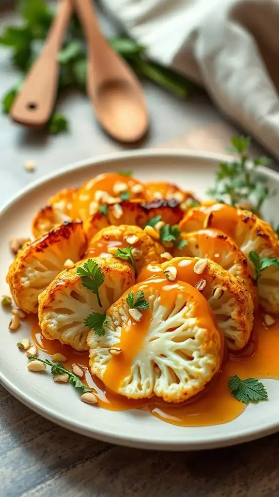 apricot glazed cauliflower steaks